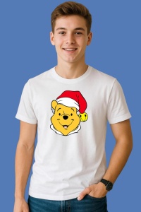 Tricou Winnie Cu Caciula Mos Portret, din bumbac 100%, tricou alb, Copii | Dama | Barbat - Img 2
