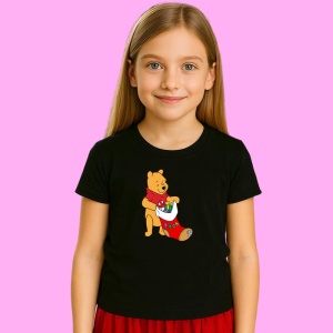Tricou Winnie Cu Soseta Si Cadouri Craciun, din bumbac 100% Copii | Dama | Barbat
