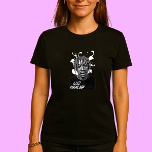 Tricou wiz khalifa alb negru, muzica Rock / Pop Rock, Dama | Barbat | Copii, Culoare Negru - Img 3