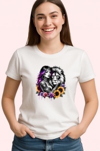 Tricou woman and lion wild love, femeie si leu dragoste salbatica, Copii | Dama | Barbat - Img 4