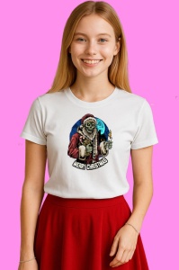 Tricou Yeti Merry Christmas, din bumbac 100% Copii | Dama | Barbat - Img 3
