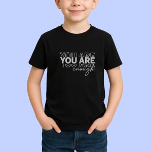 Tricou You are enough, Copii | Dama | Barbat , tricou negru - Img 2