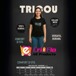 Tricou You are enough, Copii | Dama | Barbat , tricou negru - Img 9