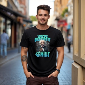 Tricou you're right genius Negru, Copii | Dama | Barbat - Img 9