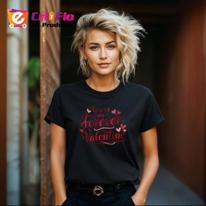 Tricou Youre My Forever Valentine Text Rosu V1, din bumbac 100%, tricou negru Copii | Dama | Barbat - Img 8