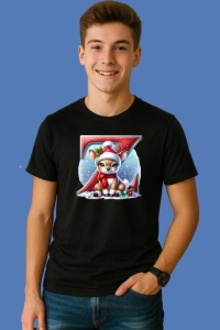 Tricou Z Litera Craciun Cu Ren Si Fulgi, din bumbac 100% Copii | Dama | Barbat - Img 3