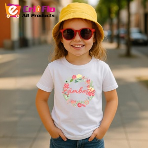 Tricou Zambeste Coronita Flori Delicate, din bumbac 100% , tricou alb pentru Copii | Dama | Barbat - Img 5