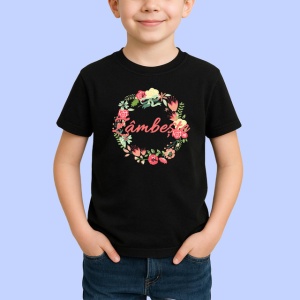 Tricou Zambeste Coronita Flori Delicate, din bumbac 100%, tricou negru Copii | Dama | Barbat - Img 2