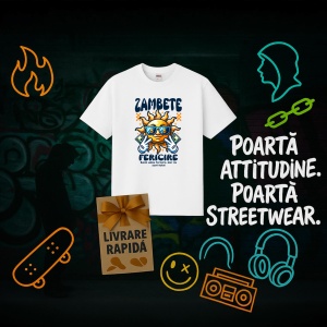 Tricou Zambeste Fii Fericit - Smiles Happiness - Copii | Dama | Barbat - Img 10