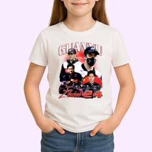 Tricou Zhou Guanyu Poster Colaj Portret Costum Negru Alb Formula 1, Copii | Dama | Barbat - Img 3