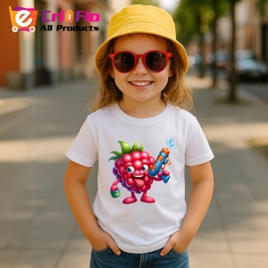 Tricou Zmeura amuzanta de vara pistol cu apa, Fructe, Copii | Dama - Img 4