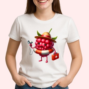 Tricou Zmeura amuzanta de vara salvamar, Fructe, Copii | Dama - Img 2