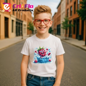 Tricou Zmeura amuzanta de vara saritura in apa, Fructe, Copii | Dama - Img 5