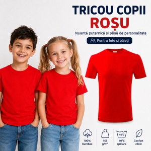 Tricouri copii simple din bumbac 100% – fete și băieți, 20 culori - Img 20