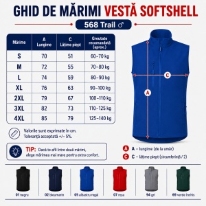 Vestă Bărbați tip Jachetă fără Mâneci, Softshell cu Fermoar – Trail 568 - Img 4
