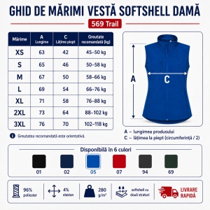 Vestă Damă tip Jachetă fără Mâneci, Softshell Elastică și Călduroasă – Trail 569 - Img 4