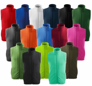 Imagine de prezentare pentru vesta fleece polar unisex si culorile disponibile verde, roz, negru, albastru, portocaliu, gri