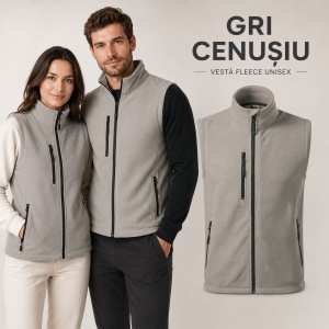 Vestă Polar Fleece tip Jachetă Călduroasă Unisex cu Buzunar în Față – Malfini Exit 525 - Img 14