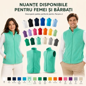 Vestă Polar Fleece Unisex Damă Bărbat Călduroasă cu Fermoar Malfini Next 518