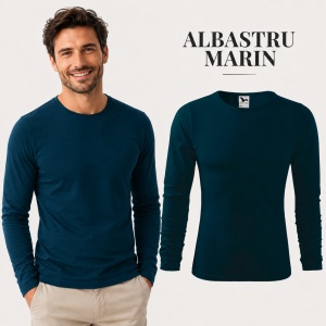 Bluză Bărbați Malfini FIT-T LS 119, 100% Bumbac, Mâneci Lungi, Slim Fit, 160 g/m², Guler Rotund - Img 13
