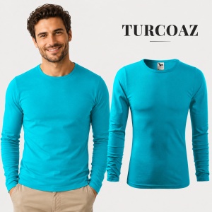 Bluză Bărbați Malfini FIT-T LS 119, 100% Bumbac, Mâneci Lungi, Slim Fit, 160 g/m², Guler Rotund - Img 23