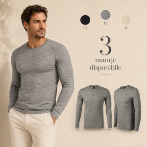 Bluză Bărbați Malfini Merino Rise LS 159, 100% Lână Merino, 190 g/m², Mânecă Lungă, Slim Fit, Termoreglare, Anti Miros, Mărimi S–3XL - Img 5