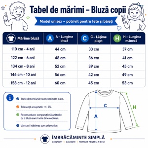 Bluză Copii Simplă pentru Școală - Img 3