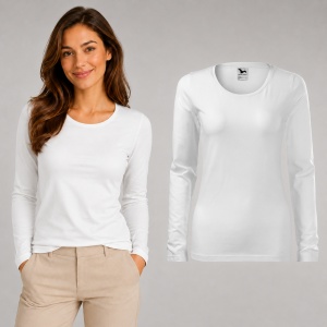 Bluză Damă Slim cu Mânecă Lungă, Bumbac 95% – 15 Nuanțe, XS–3XL - Img 19