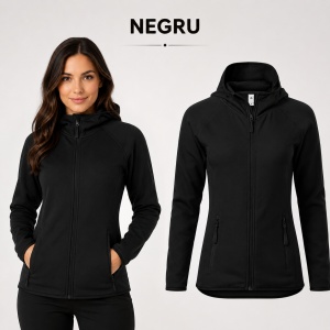 Bluză Damă tip Hanorac Jachetă Stretch Fleece cu Glugă și Fermoar – Direct 418 - Img 14
