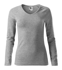 Bluza pentru femei maneca lunga guler in V de culoare gri