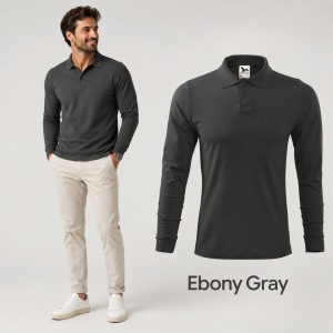 Bluză Polo Bărbați Mânecă Lungă | Stil Office | 6 Culori Disponibile - 211 - Img 13