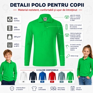 Bluză Polo Copii Simplă pentru Uniforma Școlară - Img 9