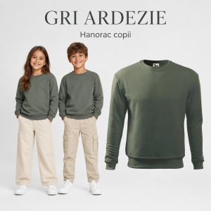 Bluză tip hanorac pentru copii, fără glugă, fete și băieți, 300 g/m² - Img 16
