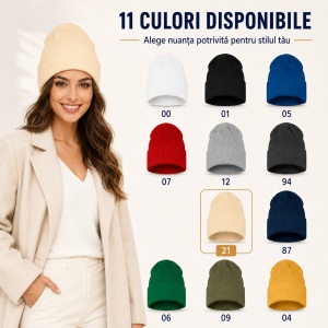 Căciulă Damă tip Beanie, Călduroasă, Tricotată și Modernă – Beanie 315 - Img 4