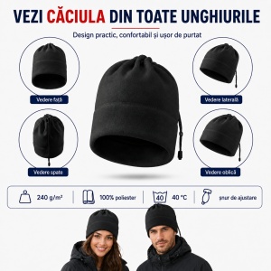 Căciulă Polar Fleece Unisex 2 în 1 – Căciulă sau Fular Malfini Practic 519 - Img 2
