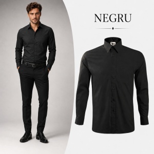 Cămașă bărbați cu mânecă lungă Malfini 209 Style LS, 100% bumbac, croială regular fit, guler clasic și buzunar la piept - Img 14
