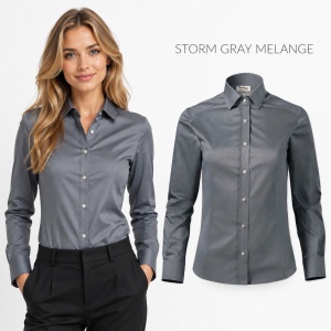 Cămașă Damă Elegantă din 100% Bumbac, Premium – Office & Business, Mânecă Lungă, Croială Cambrată - Img 13