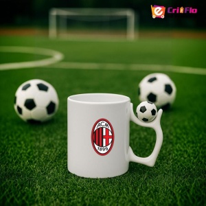 Cana AC Milan Italia , cu logoul stema echipei, Cadoul Perfect - Img 10