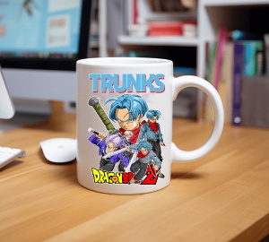 Cana alba pentru copii personalizata personajul Trunks Dragon Ball Z - cadou
