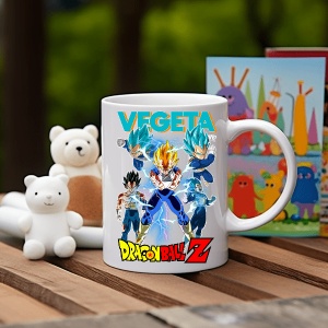Cana alba pentru copii personalizata personajul Vegeta Dragon Ball Z - cadou - Img 2