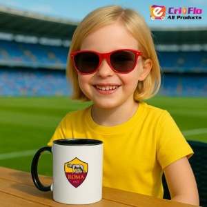 Cana AS Roma Italia , cu logoul stema echipei, Cadoul Perfect - Img 38