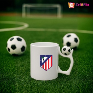 Cana Atletico Madrid Spania , cu logoul stema echipei, Cadoul Perfect - Img 10