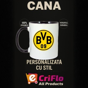 Cana Borussia Dortmund Germania , cu logoul stema echipei, Cadoul Perfect - Img 35