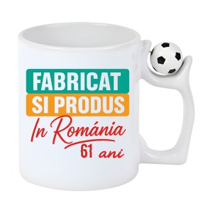 Cană Cadou 61 ani - Cadou Unic - Fabricat și produs în România pentru Vârsta de 61 ani