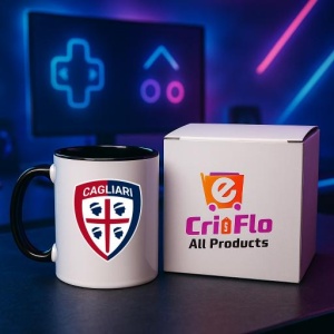 Cana Cagliari Calcio Italia , cu logoul stema echipei, Cadoul Perfect - Img 34