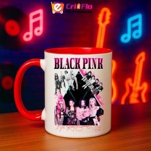 Cana K-POP cu formatia trupa KPOP BLACKPINK AUTOGRAF ROSU 615 - Img 46
