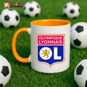 Cana Olympique Lyonnais Franta , cu logoul stema echipei, Cadoul Perfect - Img 43