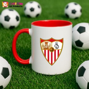 Cana Sevilla FC Spania , cu logoul stema echipei, Cadoul Perfect - Img 46