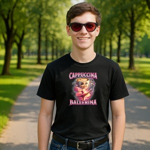 Cappuccina Ballerina Pink ** Tricou Tralalero Tralala Copii | Dama | Barbat - Img 10