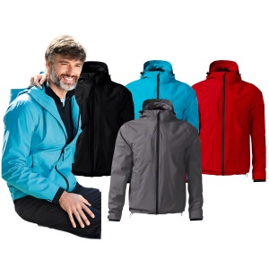 Barbat imbracat in geaca pacific 3 in 1 de culoare turcoaz si prezentand culorile disponibile rosu, gri, negru, turcoaz